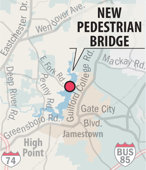 New Jamestown pedestrian bridge
